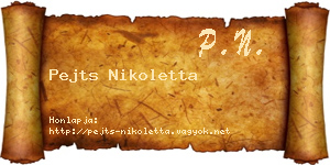 Pejts Nikoletta névjegykártya